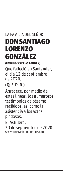 DON SANTIAGO LORENZO GONZÁLEZ