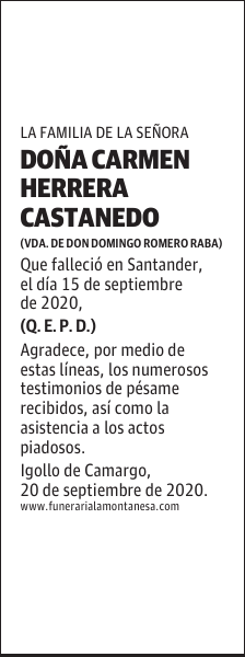 DOÑA CARMEN HERRERA CASTANEDO