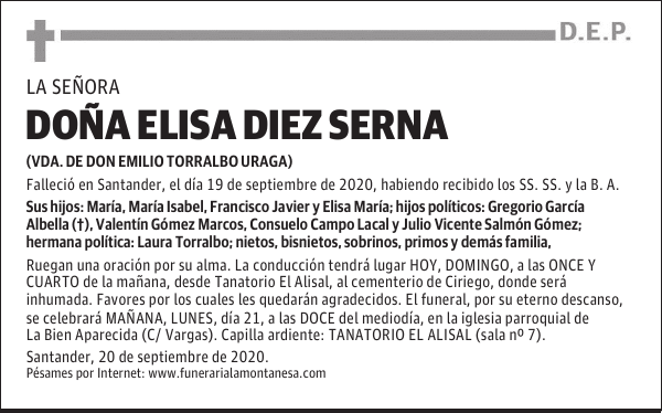 DOÑA ELISA DIEZ SERNA