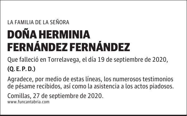 DOÑA HERMINIA FERNÁNDEZ FERNÁNDEZ