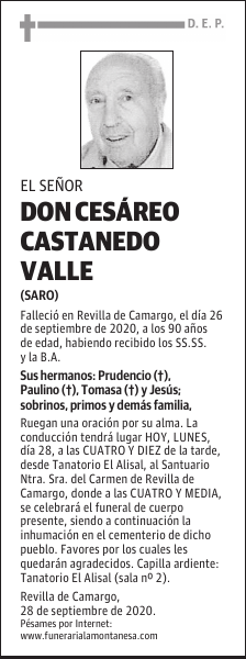 DON CESÁREO CASTANEDO VALLE
