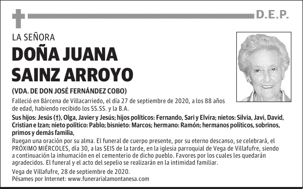 DOÑA JUANA SAINZ ARROYO