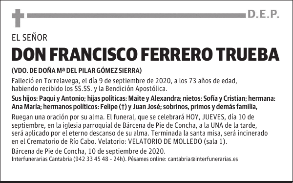 DON FRANCISCO FERRERO TRUEBA
