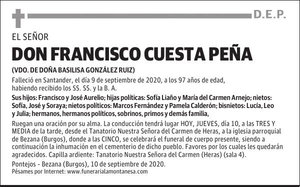 DON FRANCISCO CUESTA PEÑA