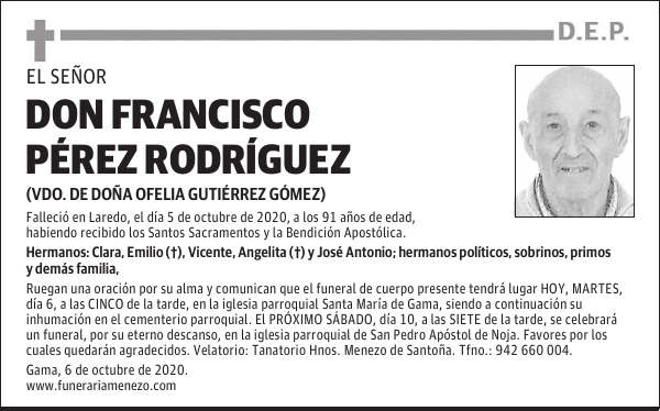 DON FRANCISCO PÉREZ RODRÍGUEZ