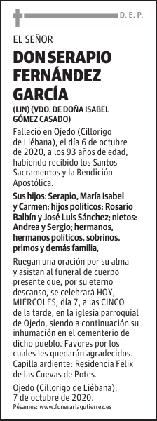 DON SERAPIO FERNÁNDEZ GARCÍA