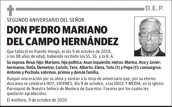 DON PEDRO MARIANO DEL CAMPO HERNÁNDEZ