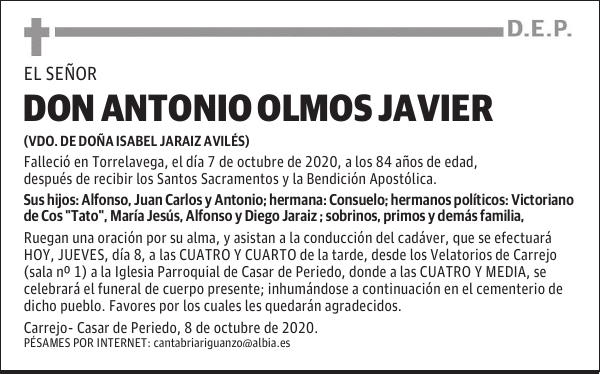 DON ANTONIO OLMOS JAVIER