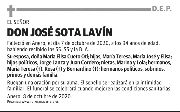 DON JOSÉ SOTA LAVÍN
