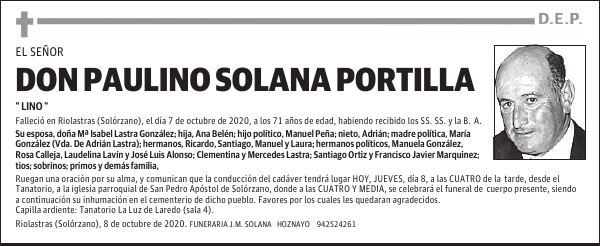 DON PAULINO SOLANA PORTILLA