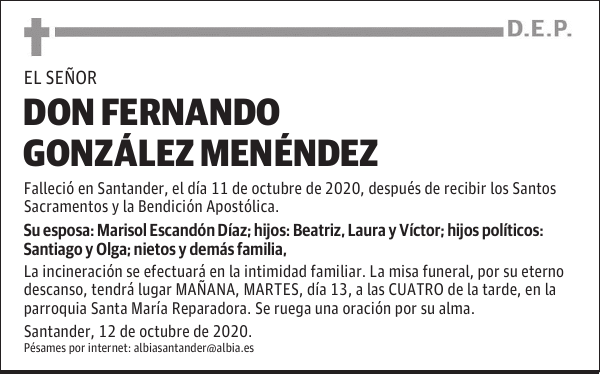 DON FERNANDO GONZÁLEZ MENÉNDEZ