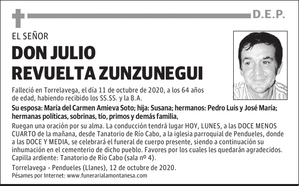 DON JULIO REVUELTA ZUNZUNEGUI