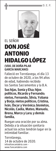 DON JOSÉ ANTONIO HIDALGO LÓPEZ