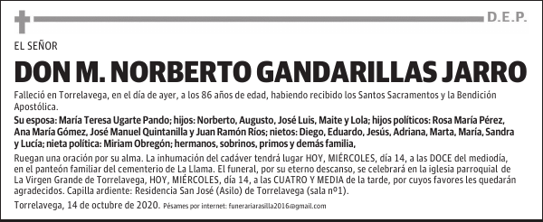 DON M. NORBERTO GANDARILLAS JARRO