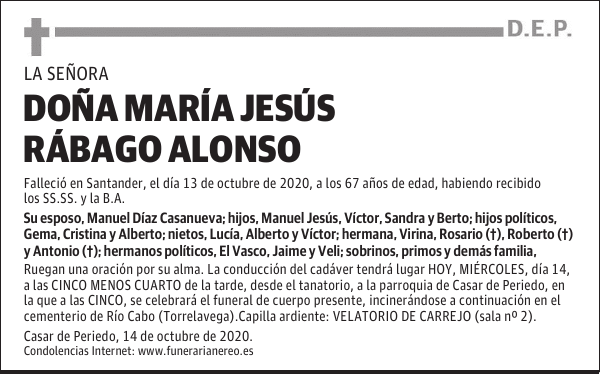 DOÑA MARÍA JESÚS RÁBAGO ALONSO