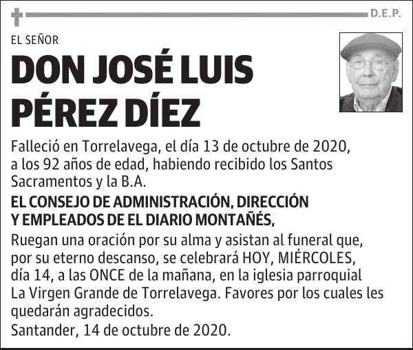 DON JOSÉ LUIS PÉREZ DÍEZ