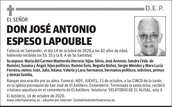 D. JOSÉ ANTONIO ESPESO LAPOUBLE