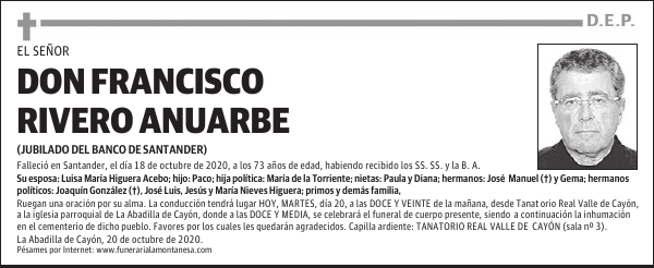 DON FRANCISCO RIVERO ANUARBE