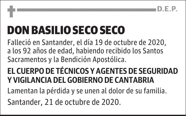 DON BASILIO SECO SECO