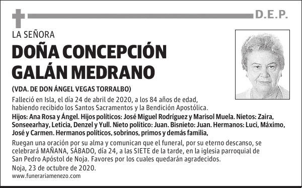 DOÑA CONCEPCIÓN GALÁN MEDRANO