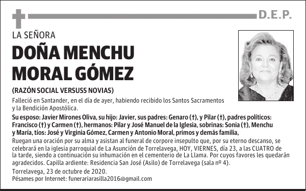 DOÑA MENCHU MORAL GÓMEZ