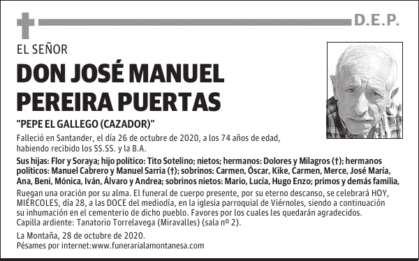 DON JOSÉ MANUEL PEREIRA PUERTAS