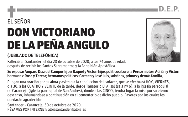 DON VICTORIANO DE LA PEÑA ANGULO