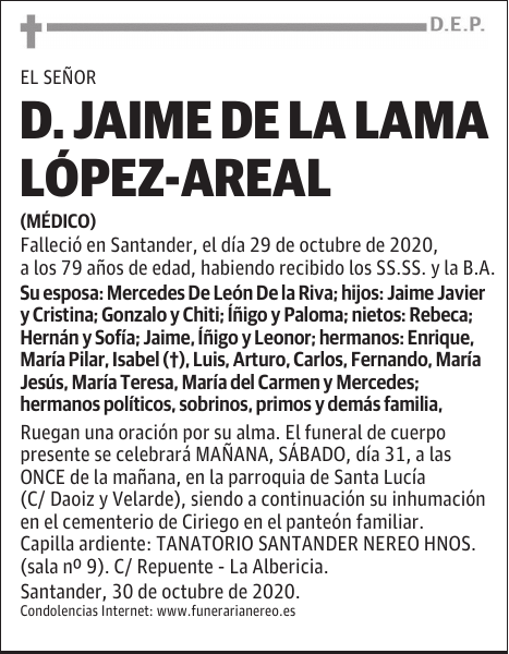 DON JAIME DE LA LAMA LÓPEZ-AREAL