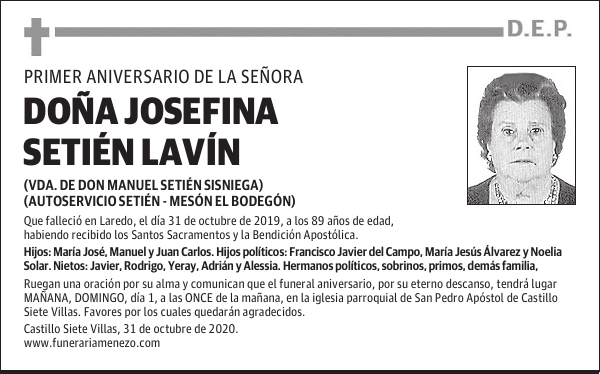 DOÑA JOSEFINA SETIÉN LAVÍN