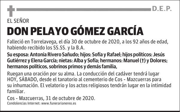 DON PELAYO GÓMEZ GARCÍA