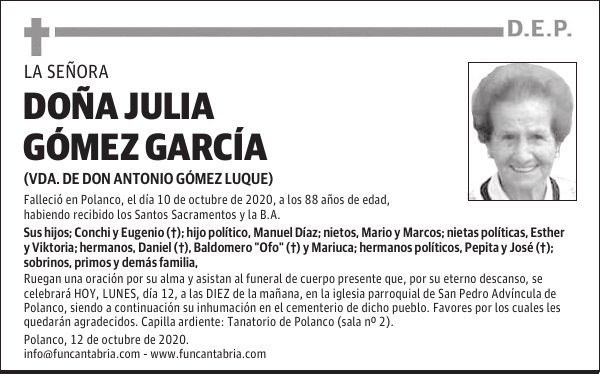 DOÑA JULIA GÓMEZ GARCÍA