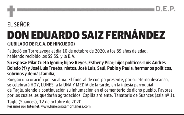 DON EDUARDO SAIZ FERNÁNDEZ