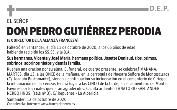 DON PEDRO GUTIÉRREZ PERODIA