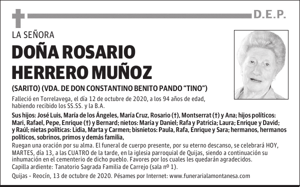 DOÑA ROSARIO HERRERO MUÑOZ