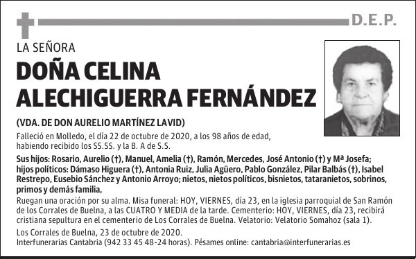 DOÑA CELINA ALECHIGUERRA FERNÁNDEZ