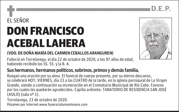 DON FRANCISCO ACEBAL LAHERA