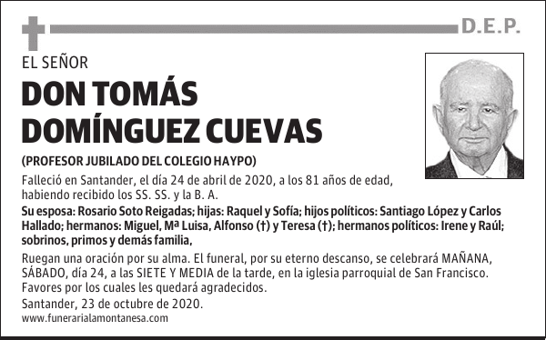 DON TOMÁS DOMÍNGUEZ CUEVAS