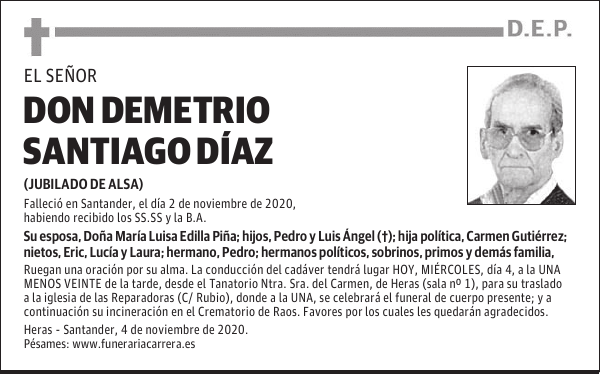 DON DEMETRIO SANTIAGO DÍAZ