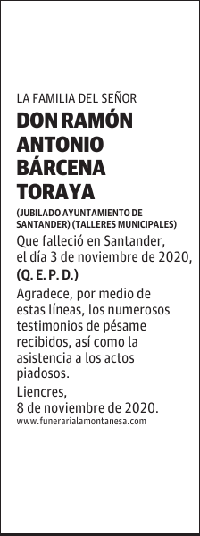 DON RAMÓN ANTONIO BÁRCENA TORAYA