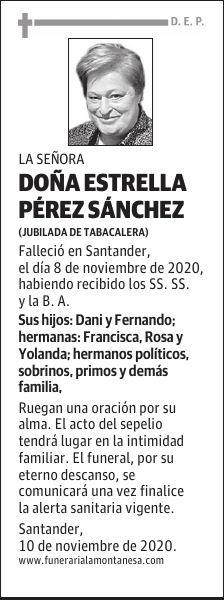 DOÑA ESTRELLA PÉREZ SÁNCHEZ