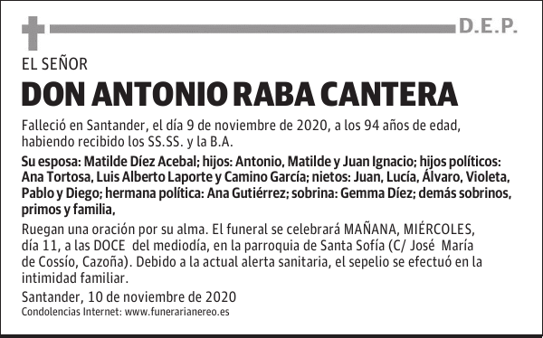 DON ANTONIO RABA CANTERA