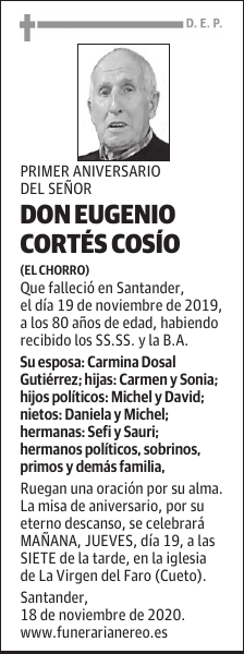 DON EUGENIO CORTÉS COSÍO