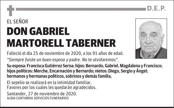 DON GABRIEL MARTORELL TABERNER