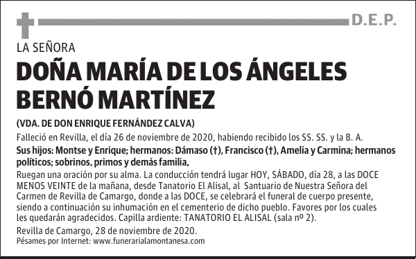 DOÑA MARÍA DE LOS ÁNGELES BERNÓ MARTÍNEZ