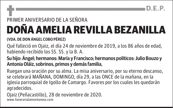 DOÑA AMELIA REVILLA BEZANILLA