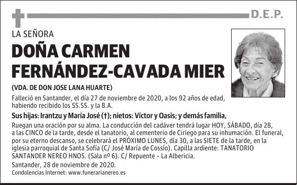 DOÑA CARMEN FERNÁNDEZ-CAVADA MIER