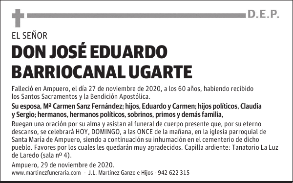 DON JOSÉ EDUARDO BARRIOCANAL UGARTE