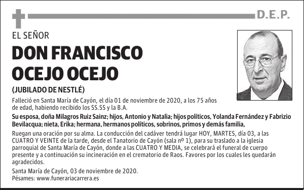 DON FRANCISCO OCEJO OCEJO