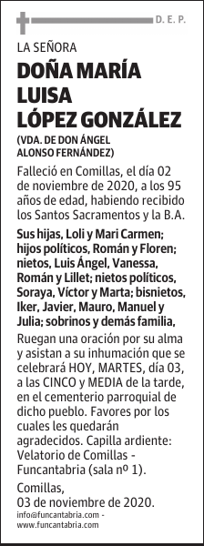 DOÑA MARÍA LUISA LÓPEZ GONZÁLEZ