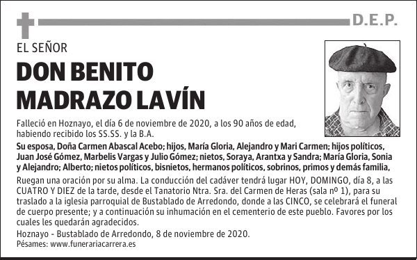 DON BENITO MADRAZO LAVÍN